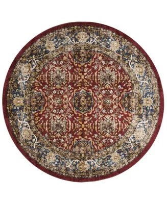 Safavieh Bijar BIJ632 Red and Royal 6'7" x 6'7" Round Area Rug