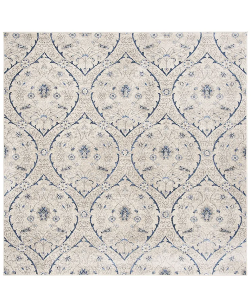 Safavieh Brentwood BNT860 Light Gray and Blue 6'7" x 6'7" Square Area Rug