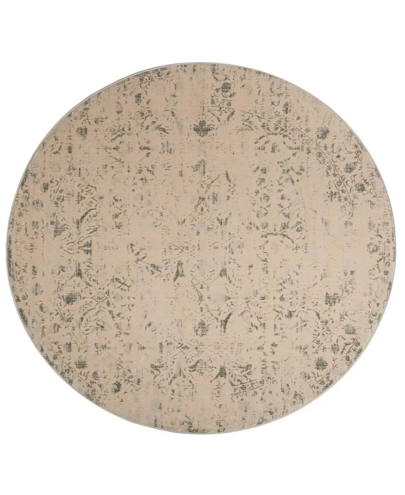 Safavieh Brilliance BRL502 Cream and Light Blue 6'7" x 6'7" Round Area Rug