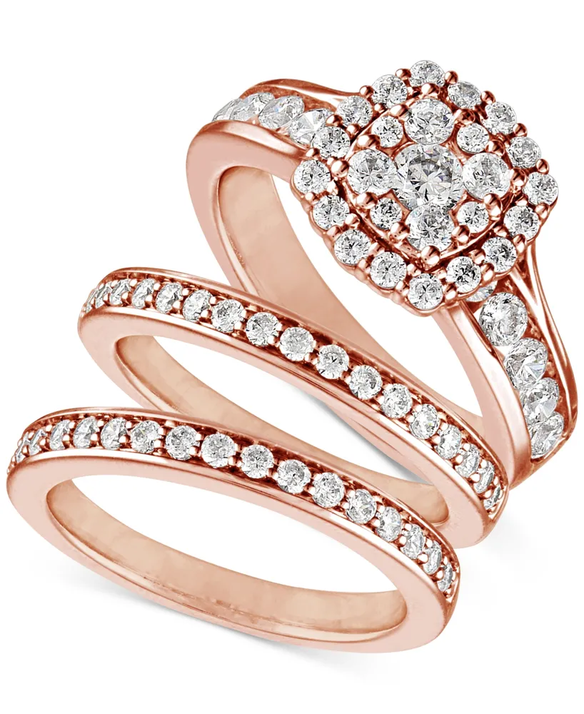 Diamond Three-Piece Ring Set (2 ct. t.w.) 14k White, Yellow and Rose Gold