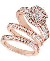 Diamond Three-Piece Ring Set (2 ct. t.w.) 14k White, Yellow and Rose Gold