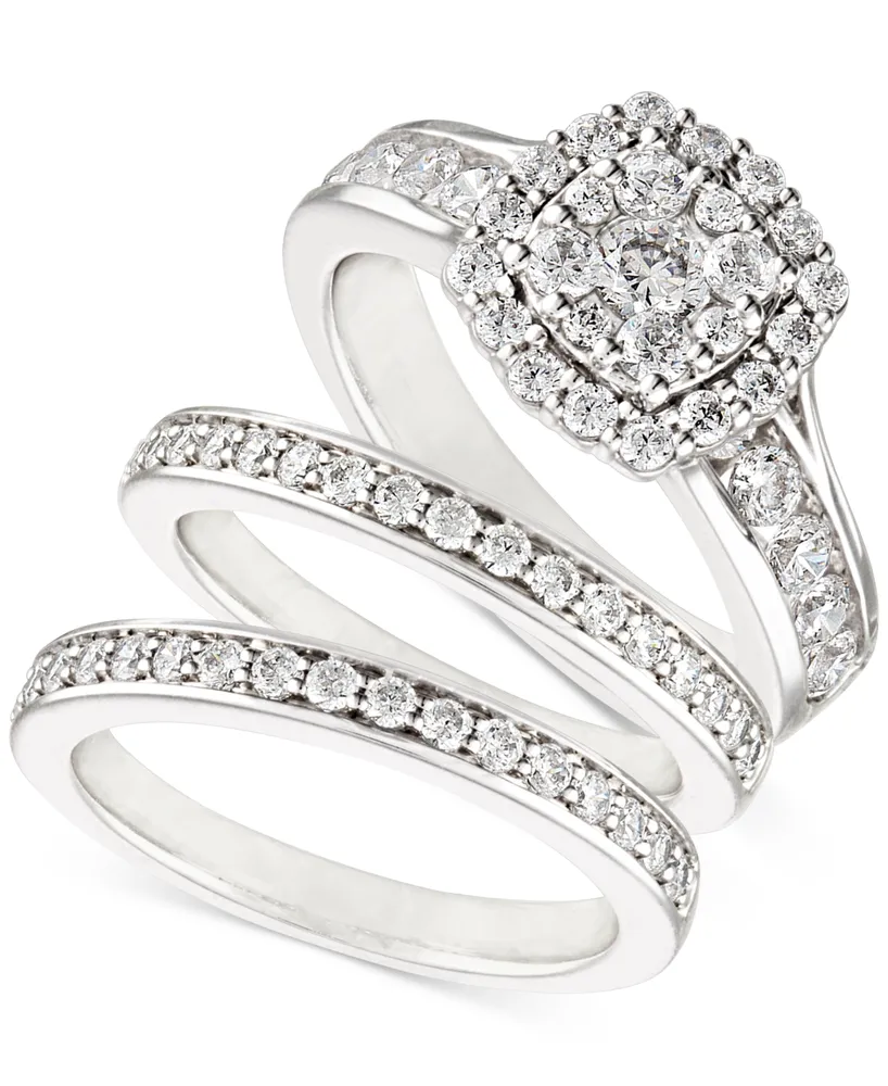 Diamond Three-Piece Ring Set (2 ct. t.w.) 14k White, Yellow and Rose Gold