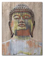 Courtside Market Wooden Painted Buddha Gallery-Wrapped Canvas Wall Art - 16" x 20"