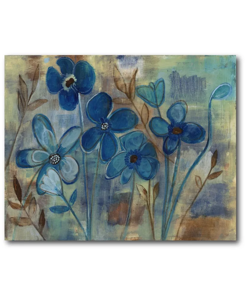 Courtside Market Blue Brown Gallery-Wrapped Canvas Wall Art - 16" x 20"