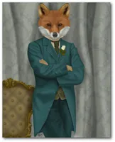 Courtside Market Fox Victorian Gentleman Portrait Gallery-Wrapped Canvas Wall Art - 16" x 20"