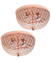 Elegant Designs 2 Light Elipse Crystal Flush Mount Ceiling Pack