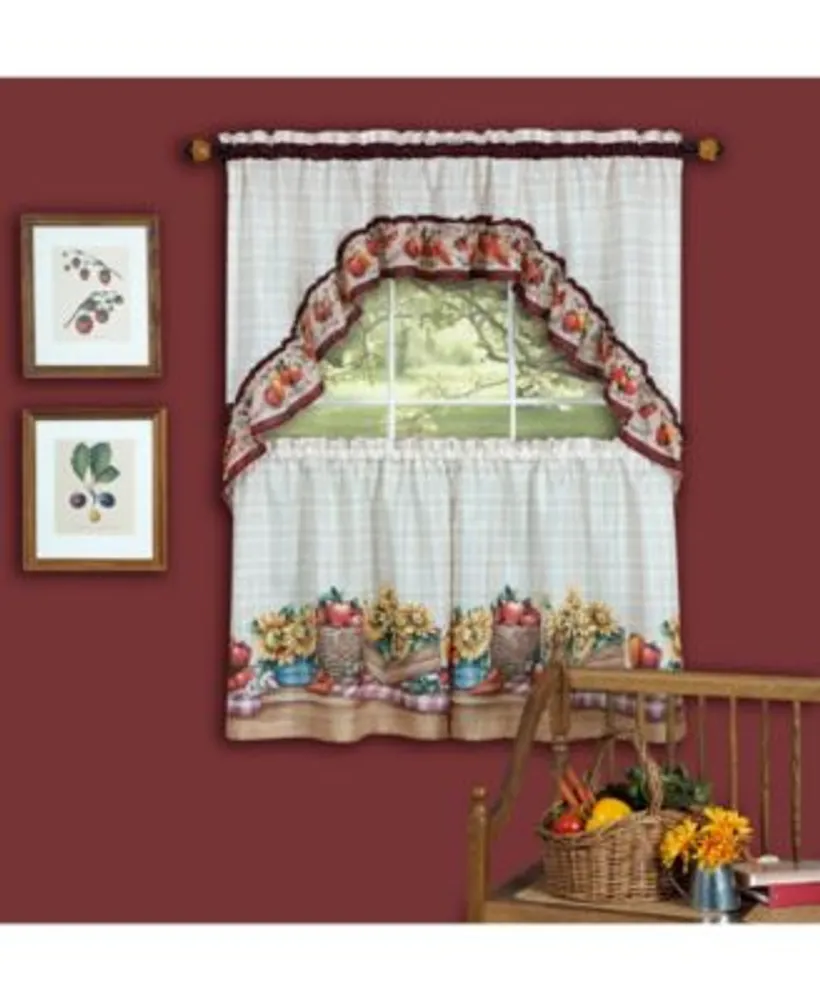 Achim Farmers Market Printed Tier Swag Window Curtain Sets