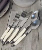 French Home 20-Piece French WoodGrain Flatware Set, Service for 4