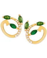 Emerald (1/2 ct. t.w.) & Diamond Accent Stud Earrings in 14k Gold