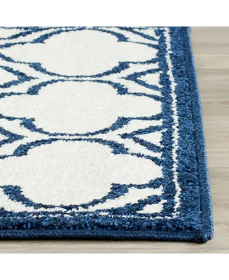 Safavieh Amherst AMT412 Ivory and Navy 2'3" x 9' Runner Area Rug