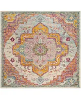 Safavieh Crystal CRS501 Light Blue and Fuchsia 5' x 5' Square Area Rug