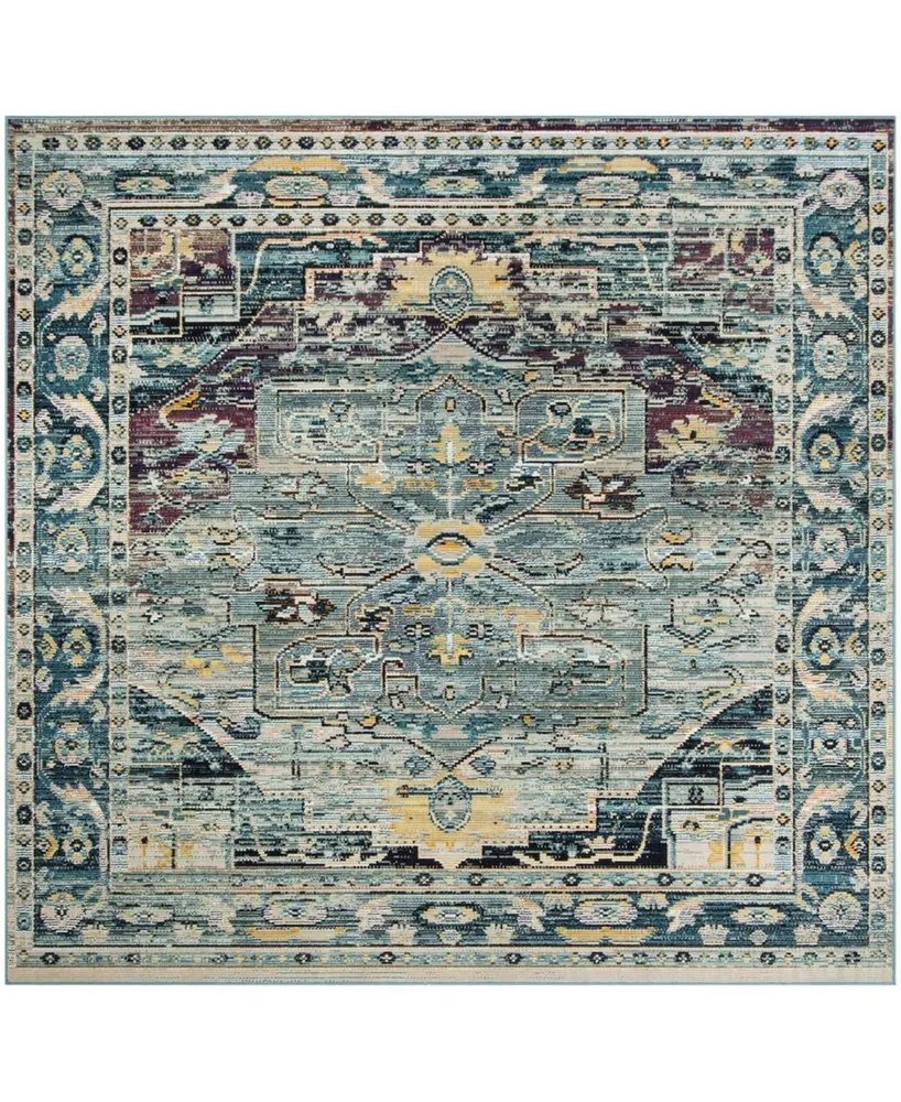 Safavieh Crystal CRS503 Teal and Purple 5' x 5' Square Area Rug