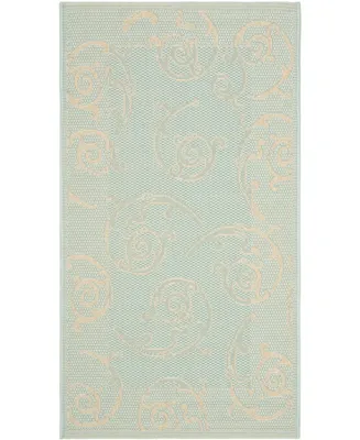 Safavieh Courtyard CY6108 Aqua and Cream 2'7" x 5' Outdoor Area Rug