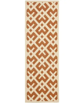 Safavieh Courtyard CY6915 Terracotta and Bone 2'3" x 10' Runner Outdoor Area Rug