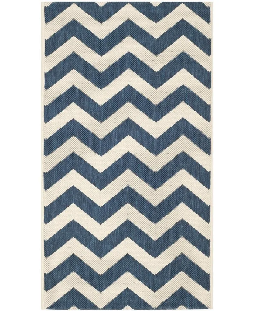 Safavieh Courtyard CY6244 Navy and Beige 2' x 3'7" Sisal Weave Outdoor Area Rug