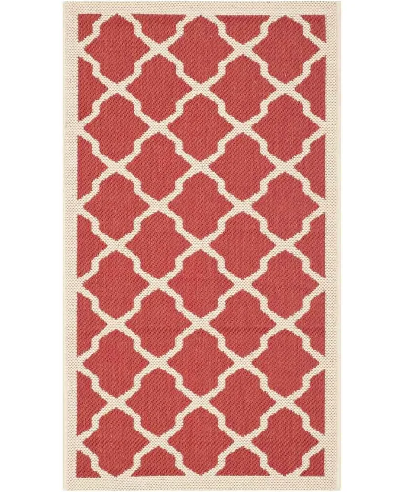 Safavieh Courtyard CY6903 Red and Bone 2'7" x 5' Sisal Weave Outdoor Area Rug