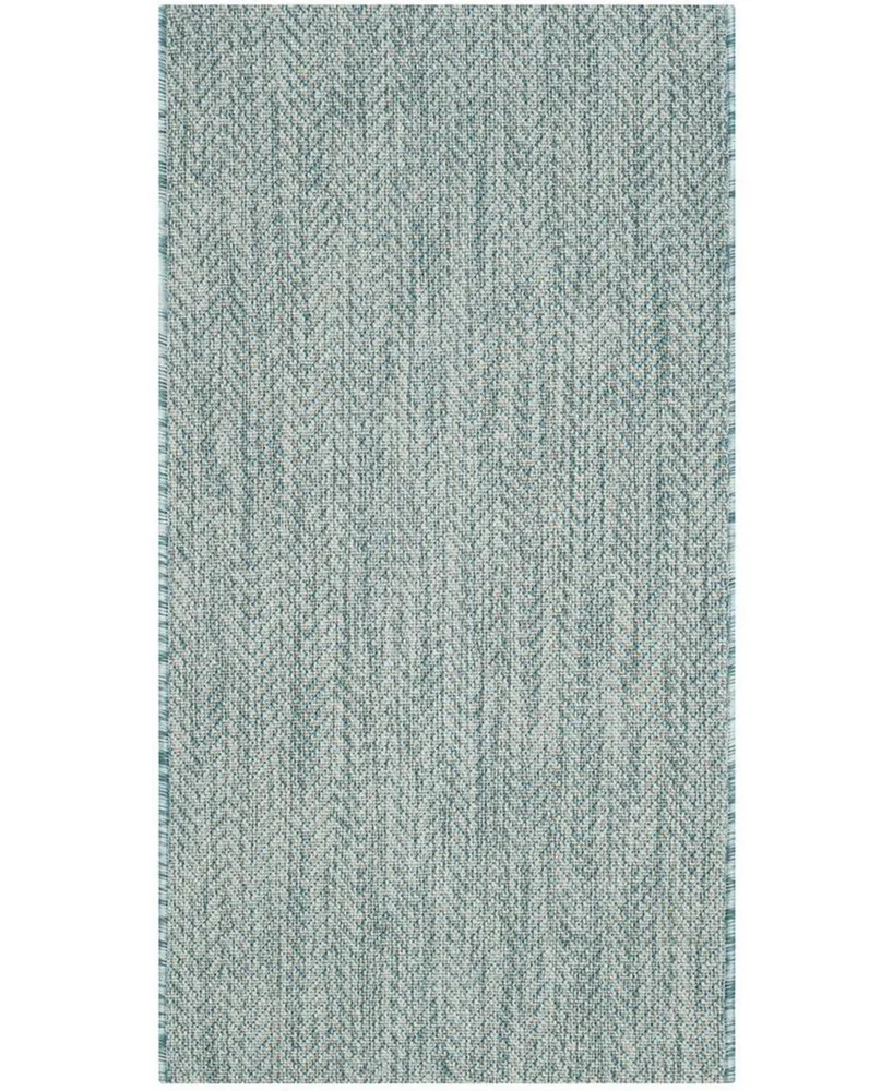 Safavieh Courtyard CY8022 Aqua and Gray 2'7" x 5' Sisal Weave Outdoor Area Rug