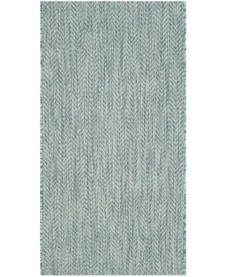 Safavieh Courtyard CY8022 Aqua and Gray 2'7" x 5' Sisal Weave Outdoor Area Rug