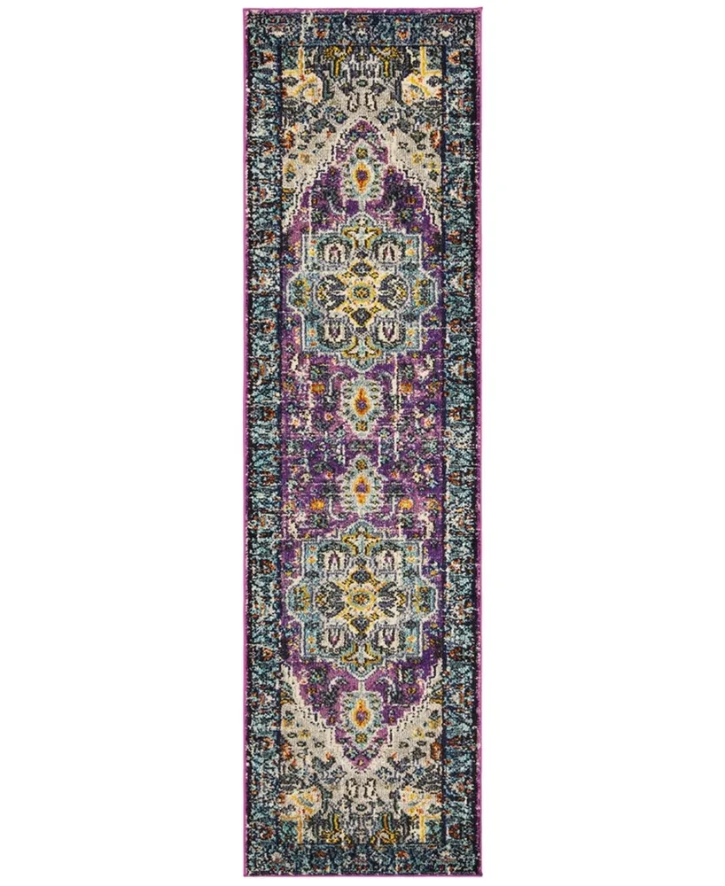 Safavieh Monaco MNC251 Violet and Light Blue 2'2" x 12' Runner Area Rug