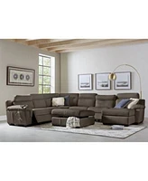 Julius Ii Leather Power Reclining Sectional Sofa Collection With Power Headrests Usb Power Outlet Created For Macys