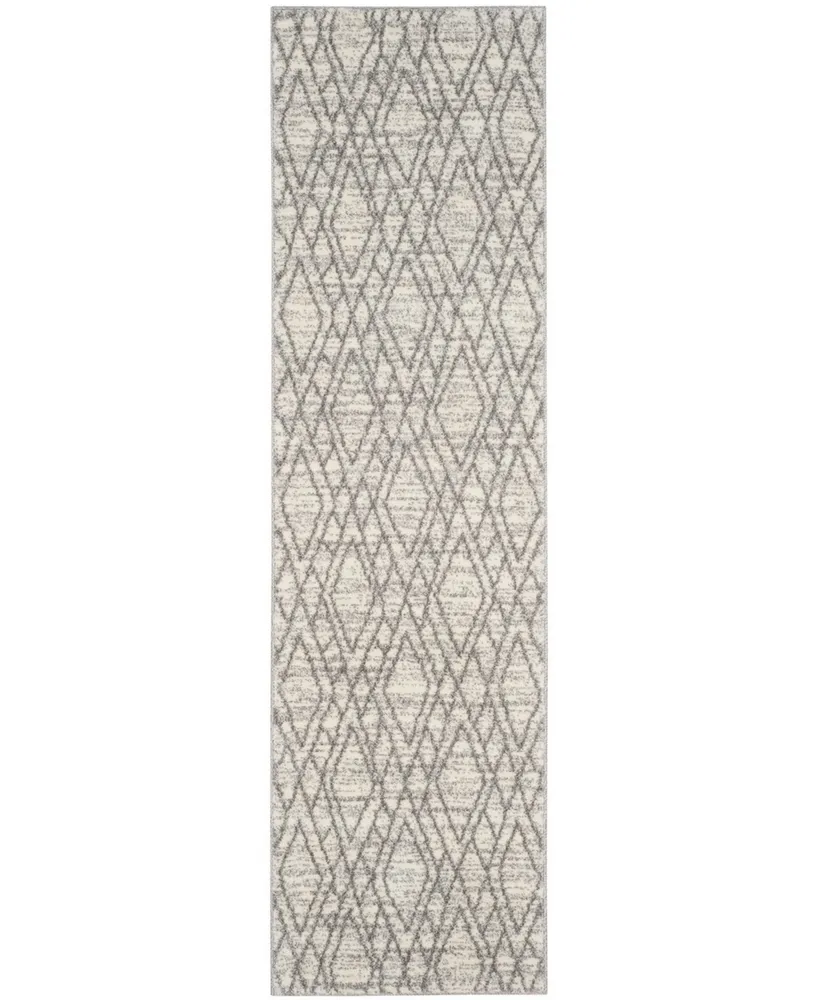 Safavieh Tunisia TUN295 Ivory and Light Grey 2'3" x 8' Runner Area Rug