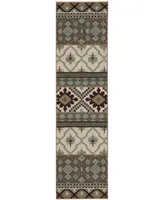 Safavieh Veranda VER097 Creme and Brown 2'3" x 8' Runner Outdoor Area Rug