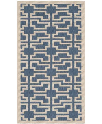 Safavieh Courtyard MSR5432 Blue and Beige 4' x 5'7" Sisal Weave Outdoor Area Rug