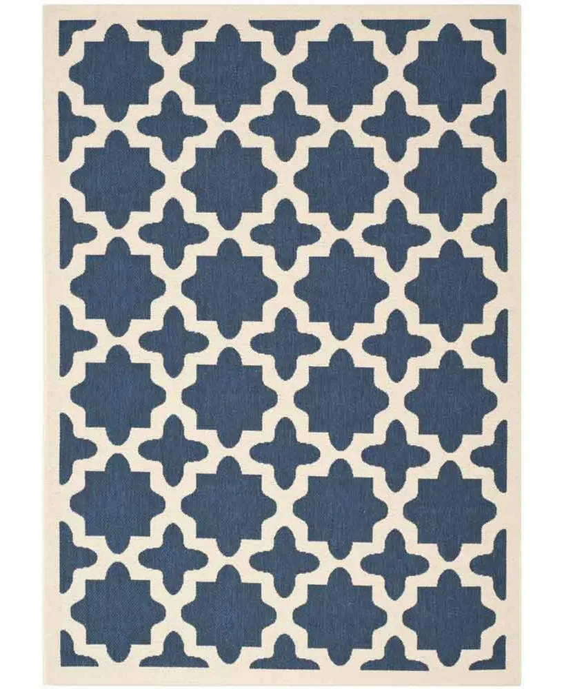 Safavieh Courtyard CY6913 Navy and Beige 6'7" x 9'6" Sisal Weave Outdoor Area Rug