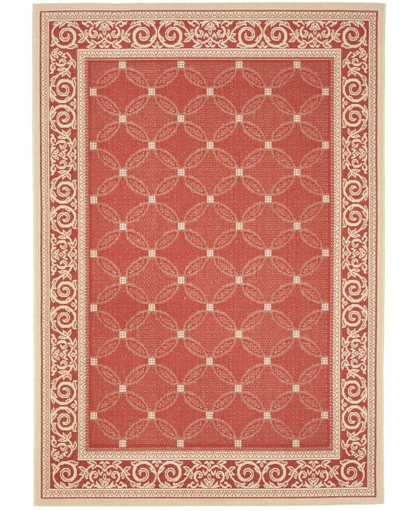 Safavieh Courtyard CY1502 Red and Natural 4' x 5'7" Outdoor Area Rug