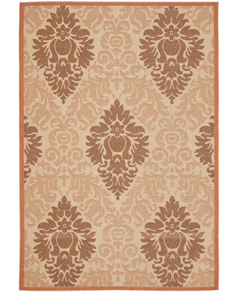 Safavieh Courtyard CY7133 Cream and Terracotta 4' x 5'7" Outdoor Area Rug