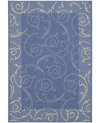 Safavieh Courtyard CY2665 Blue and Natural 2'3" x 6'7" Runner Outdoor Area Rug