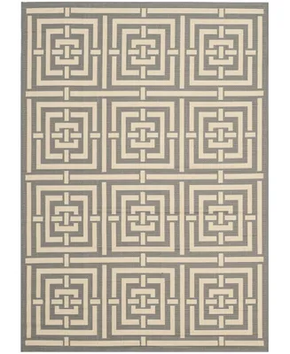 Safavieh Courtyard CY6937 Gray and Cream 4' x 5'7" Sisal Weave Outdoor Area Rug