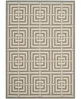 Safavieh Courtyard CY6937 Gray and Cream 4' x 5'7" Sisal Weave Outdoor Area Rug