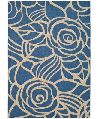 Safavieh Courtyard CY5141 Blue and Beige 4' x 5'7" Outdoor Area Rug