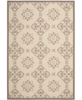 Safavieh Courtyard CY7978 Beige and Dark Beige 4' x 5'7" Sisal Weave Outdoor Area Rug