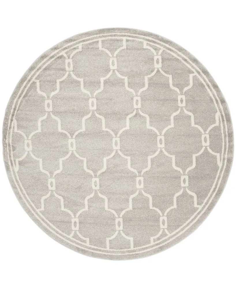 Safavieh Amherst AMT414 Light Gray and Ivory 9' x 9' Round Area Rug