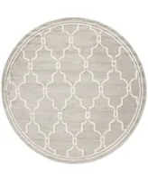 Safavieh Amherst AMT414 Light Gray and Ivory 9' x 9' Round Area Rug