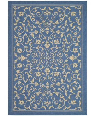 Safavieh Courtyard CY2098 Blue and Natural 2'3" x 14' Runner Outdoor Area Rug