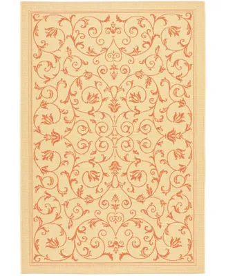 Safavieh Courtyard CY2098 Natural and Terra 7'10" x 7'10" Square Outdoor Area Rug