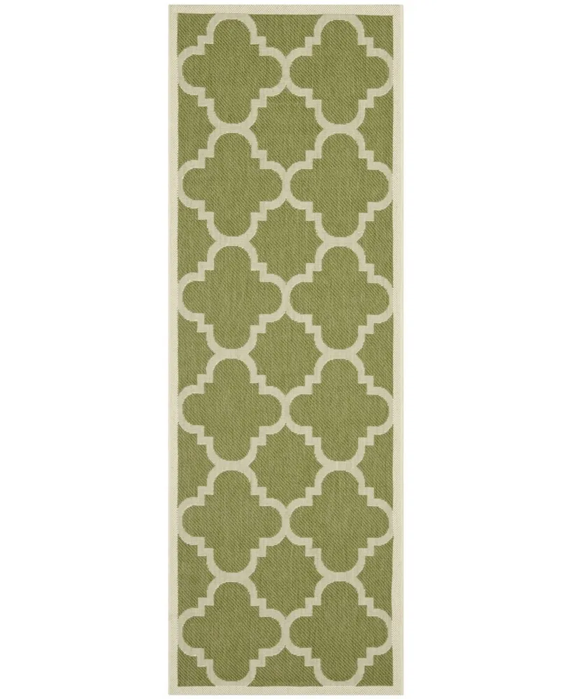 Safavieh Courtyard CY6243 Green and Beige 2'3" x 12' Sisal Weave Runner Outdoor Area Rug