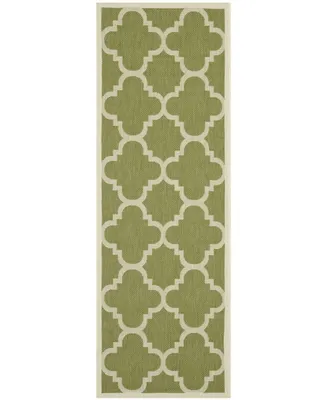 Safavieh Courtyard CY6243 Green and Beige 2'3" x 12' Sisal Weave Runner Outdoor Area Rug