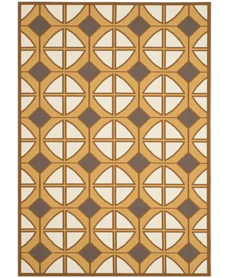 Safavieh Hampton HAM510 Camel and Ivory 4' x 6' Outdoor Area Rug