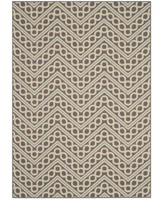 Safavieh Hampton HAM513 Dark Gray and Ivory 4' x 6' Outdoor Area Rug