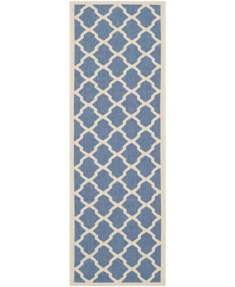 Safavieh Courtyard CY6903 Blue and Beige 2'3" x 8' Sisal Weave Runner Outdoor Area Rug