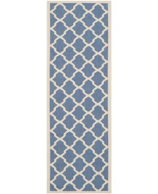 Safavieh Courtyard CY6903 Blue and Beige 2'3" x 8' Sisal Weave Runner Outdoor Area Rug