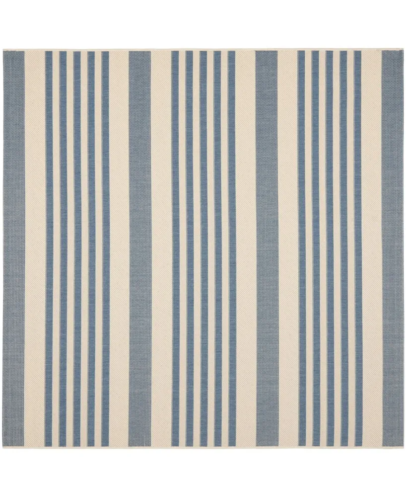 Safavieh Courtyard CY6062 Beige and Blue 4' x 4' Sisal Weave Square Outdoor Area Rug