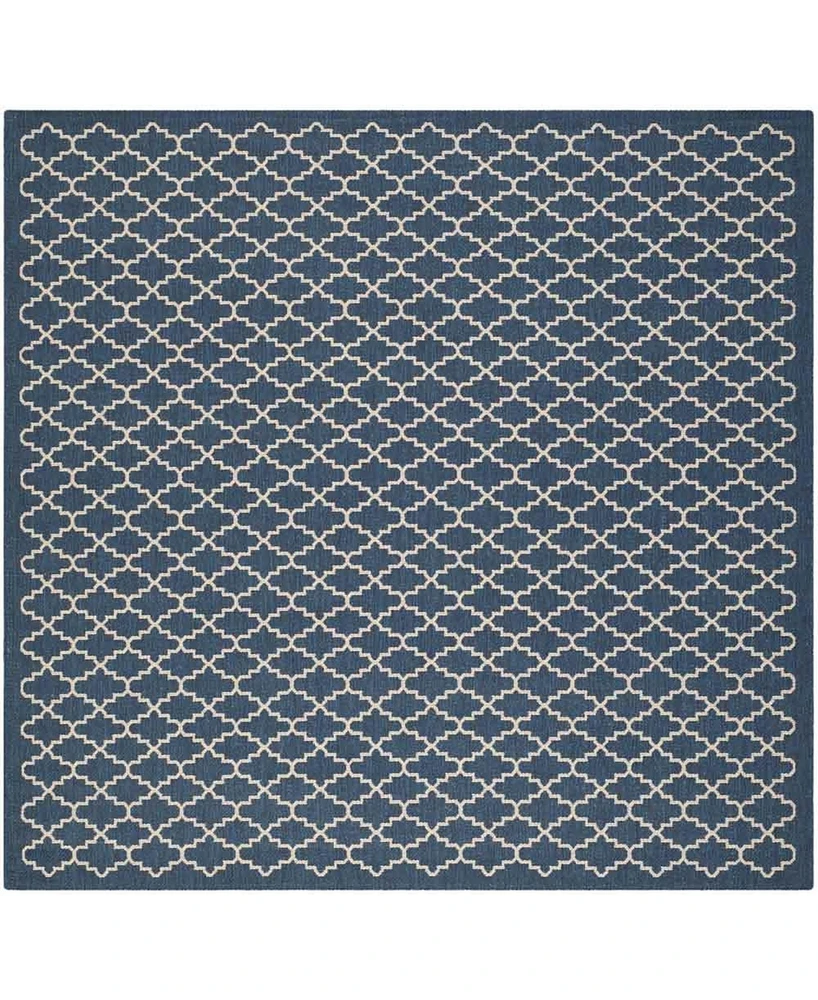 Safavieh Courtyard CY6919 Navy and Beige 4' x 4' Sisal Weave Square Outdoor Area Rug