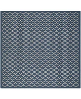 Safavieh Courtyard CY6919 Navy and Beige 4' x 4' Sisal Weave Square Outdoor Area Rug