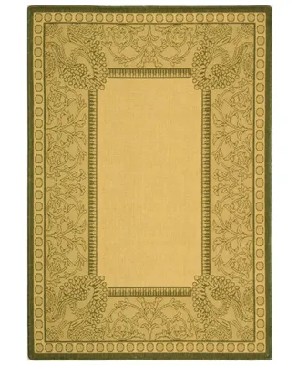 Safavieh Courtyard CY2965 Natural and Olive 6'7" x 9'6" Sisal Weave Outdoor Area Rug