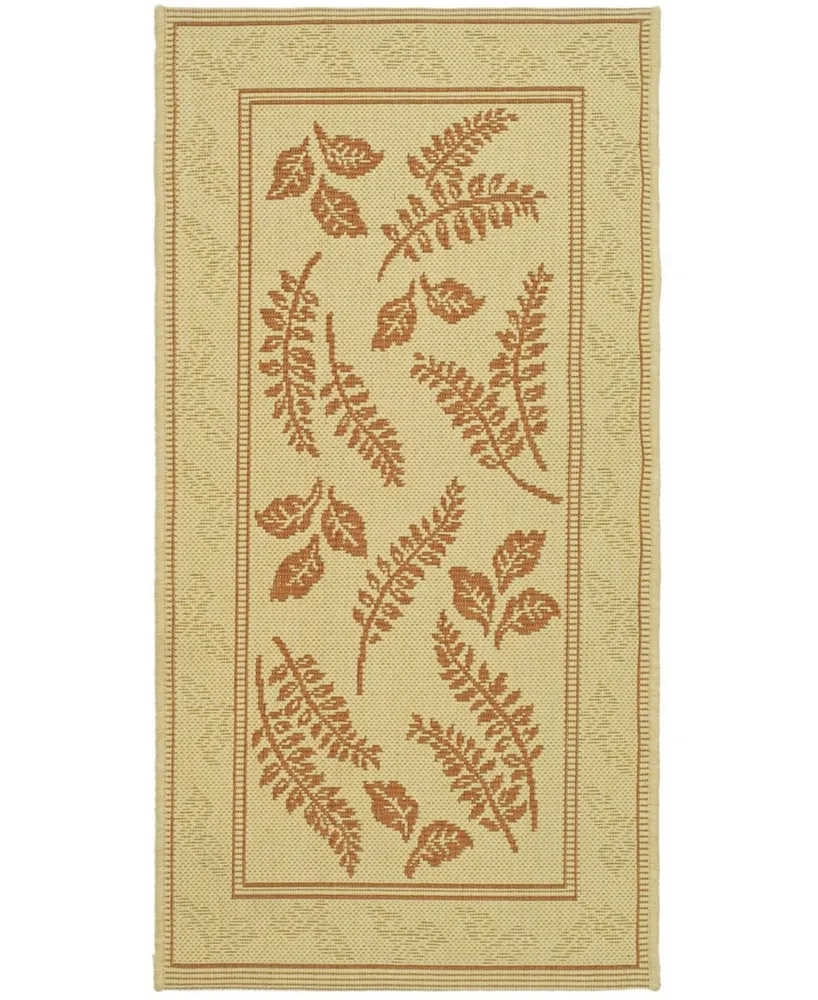 Safavieh Courtyard CY0772 Natural and Terra 2'3" x 6'7" Runner Outdoor Area Rug